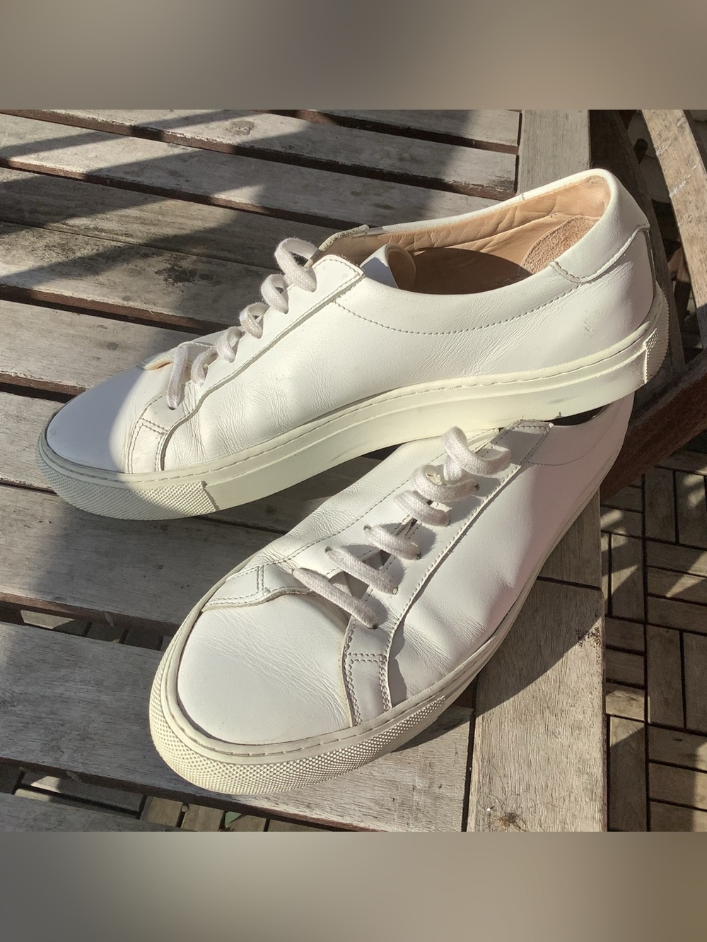SuitSupply Trainer White Leather Casual Lace Up Sneaker - Men's Sz 10 (EU43) - Picture 2 of 8